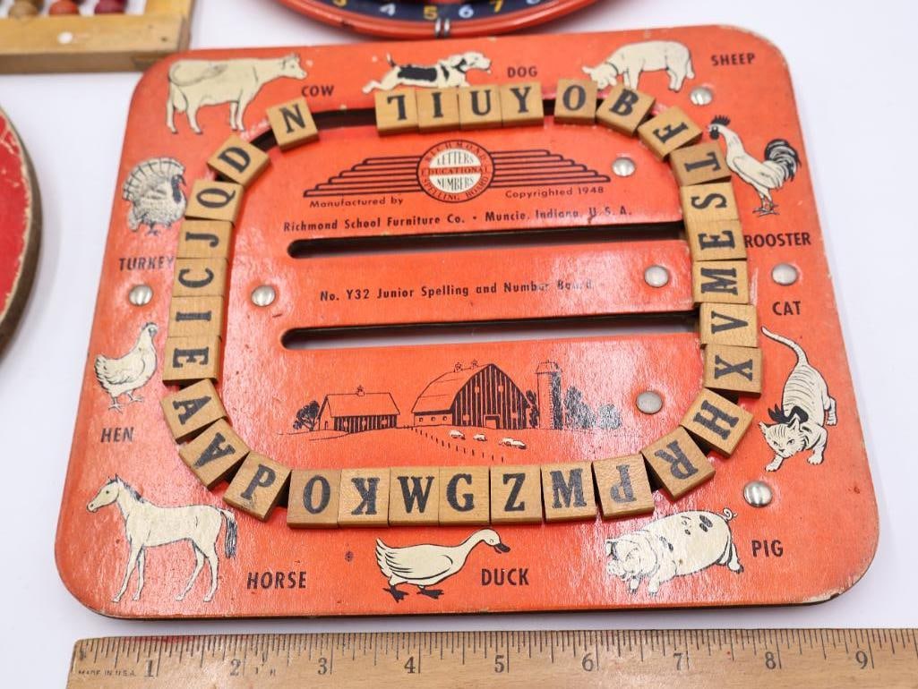 Vintage Educational Learning Toys Wolverine Tin Alphabet Boards and Wooden Abacus - 6