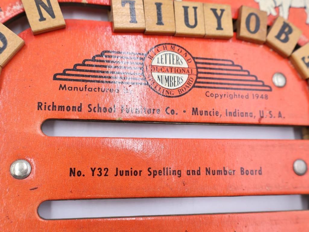 Vintage Educational Learning Toys Wolverine Tin Alphabet Boards and Wooden Abacus - 7