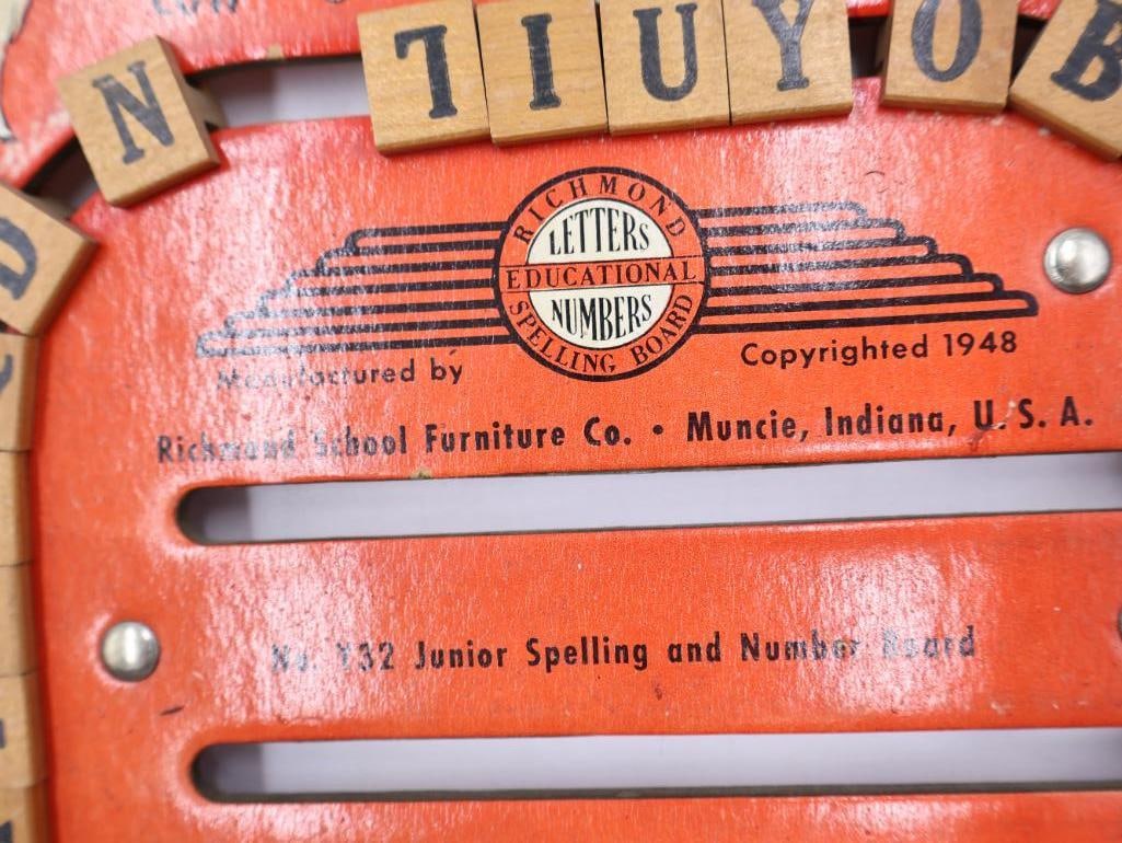 Vintage Educational Learning Toys Wolverine Tin Alphabet Boards and Wooden Abacus - 8