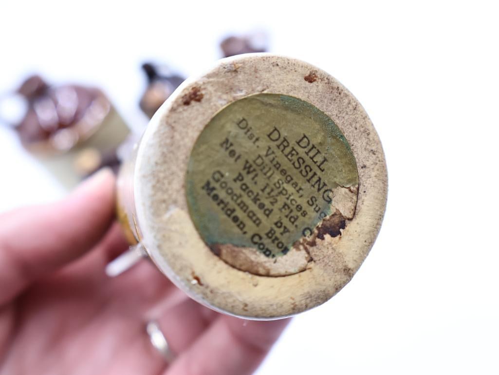 Collection of Vintage Miniature Stoneware Advertising Jugs Mercury, Perfume and Cologne - 11