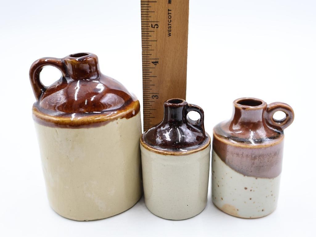 Collection of Vintage Miniature Stoneware Advertising Jugs Mercury, Perfume and Cologne - 14