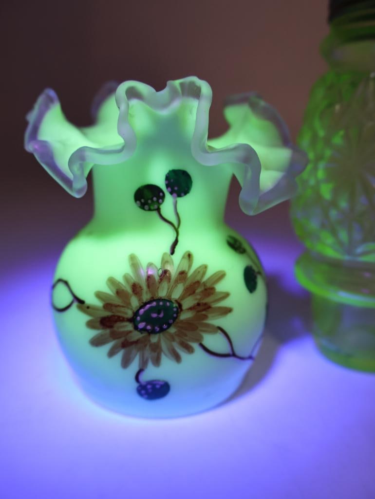 2 Antique Uranium Glass Pieces - 2