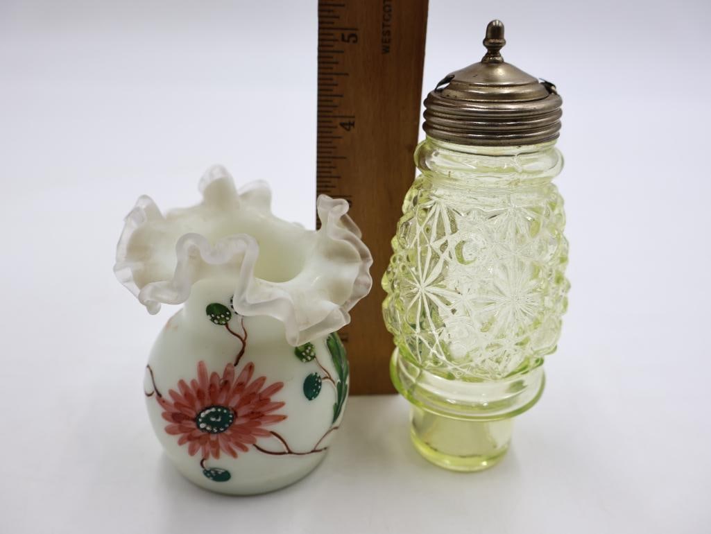 2 Antique Uranium Glass Pieces - 4