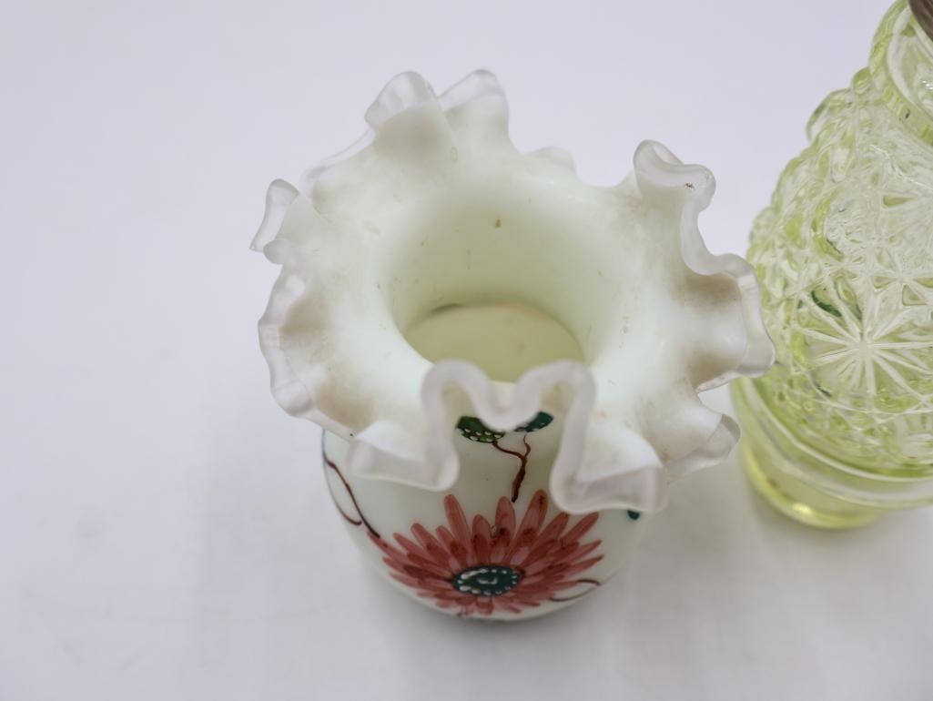 2 Antique Uranium Glass Pieces - 6