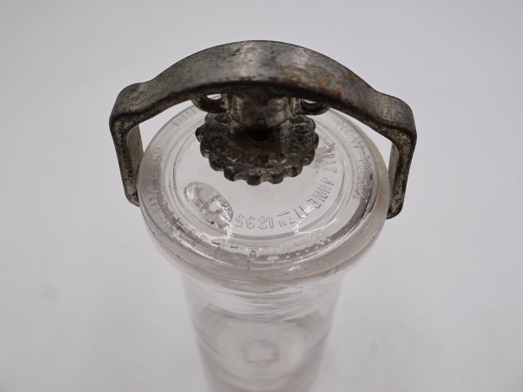 Antique Glass Specimen Jar with Metal Clamp - 2