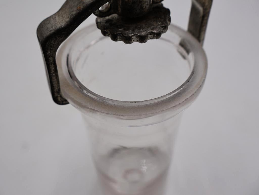 Antique Glass Specimen Jar with Metal Clamp - 4