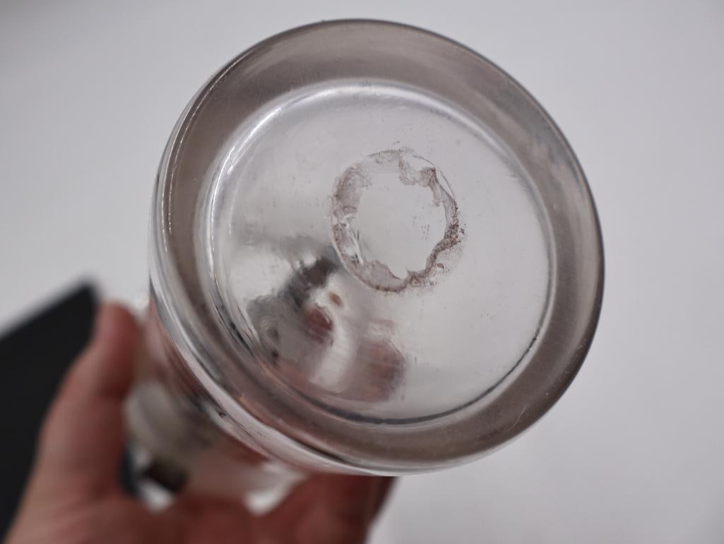 Antique Glass Specimen Jar with Metal Clamp - 9