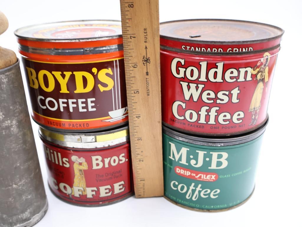 Vintage Kitchen Primitive Collection Coffee Tins, Graters, Choppers and Utensils - 15