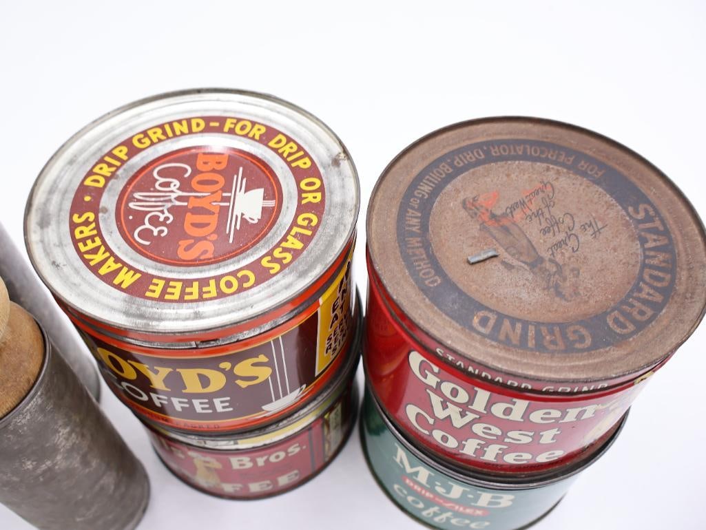 Vintage Kitchen Primitive Collection Coffee Tins, Graters, Choppers and Utensils - 19