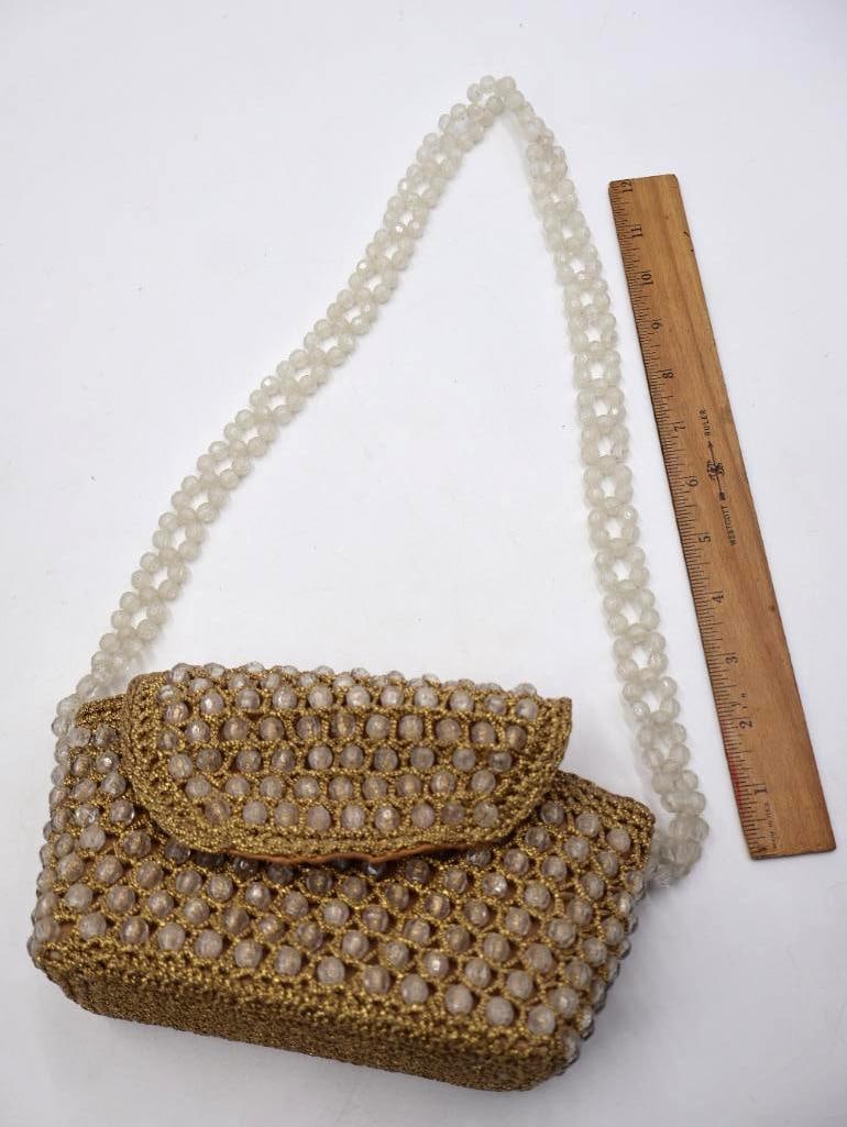Vintage Handbag Collection Tooled Leather Eagle Purse and Beaded Evening Bags - 6