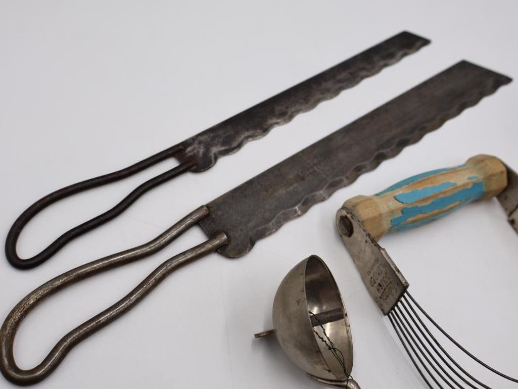 Large Collection Antique Primitive Kitchen Utensils and Baking Tools - 18
