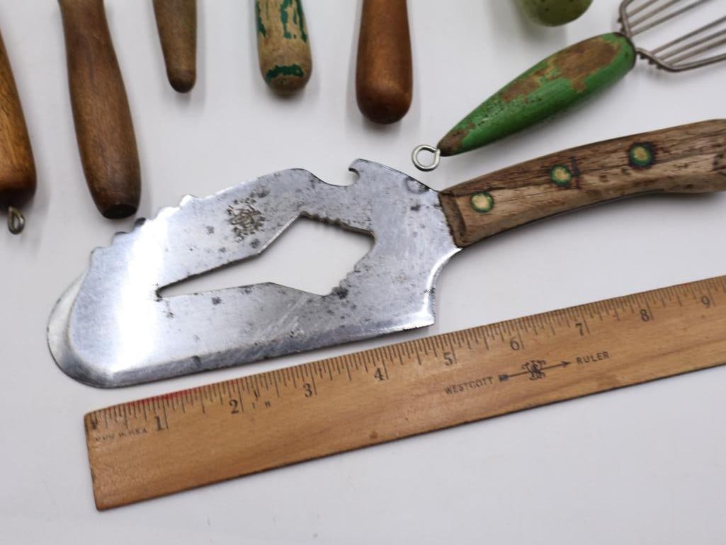 Large Collection Antique Primitive Kitchen Utensils and Baking Tools - 3
