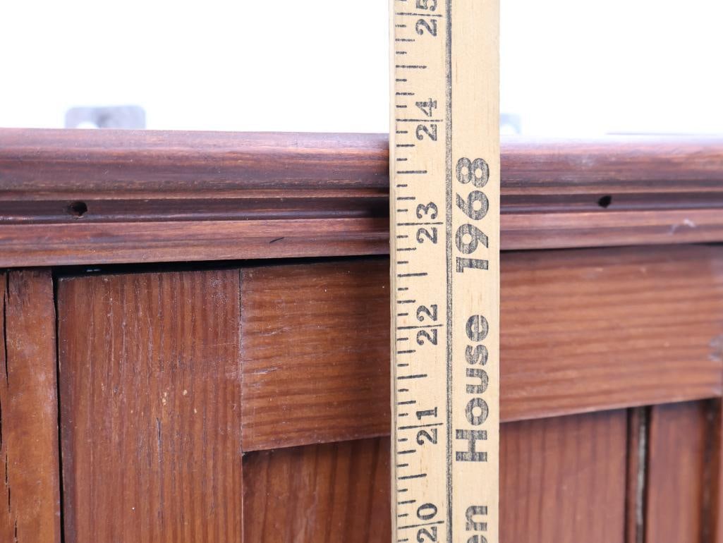 Antique Primitive Pine Wall Cabinet with Paneled Door and Shelves - 2