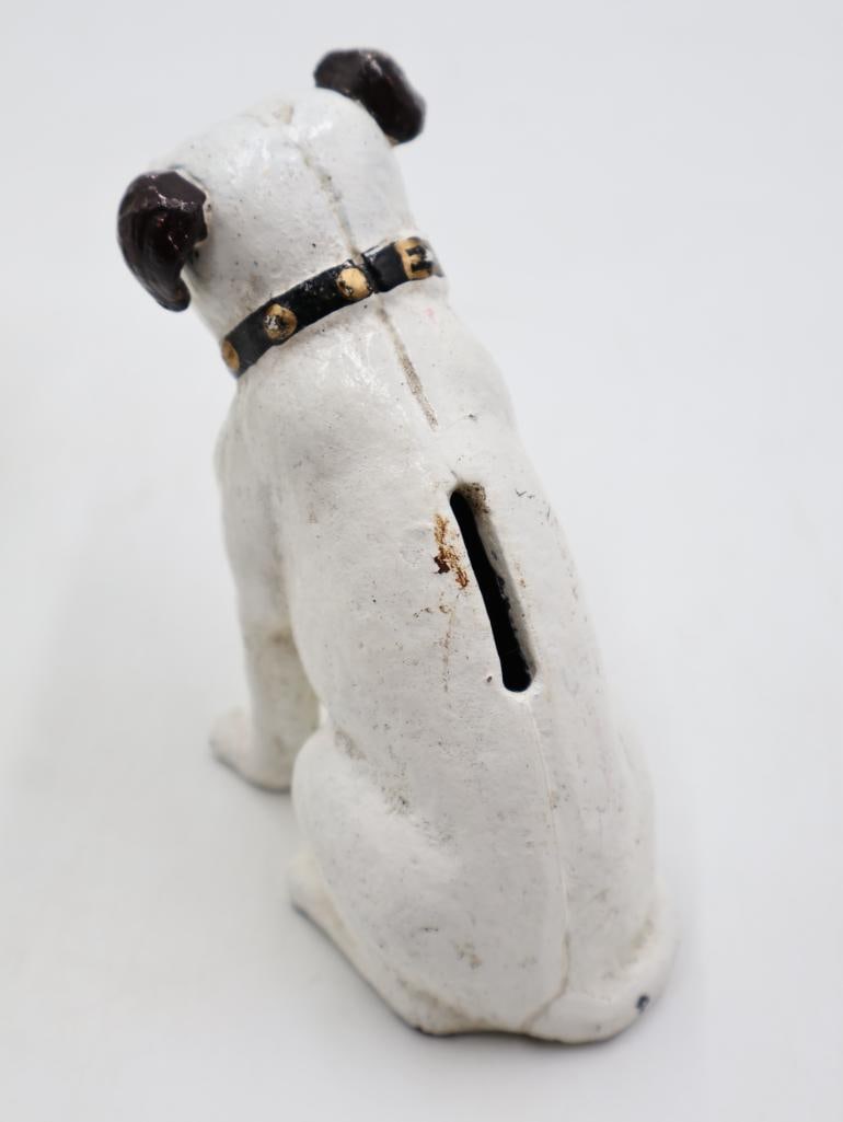 Antique RCA Nipper Dog and Cat Cast Iron Banks - 4