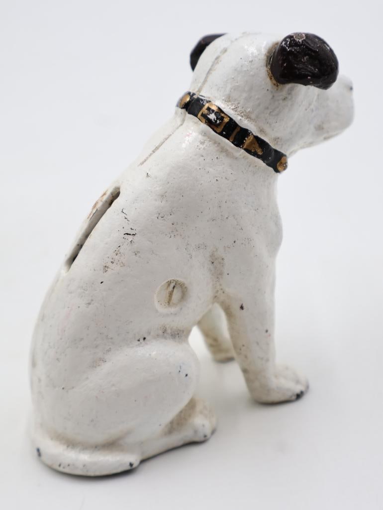 Antique RCA Nipper Dog and Cat Cast Iron Banks - 5