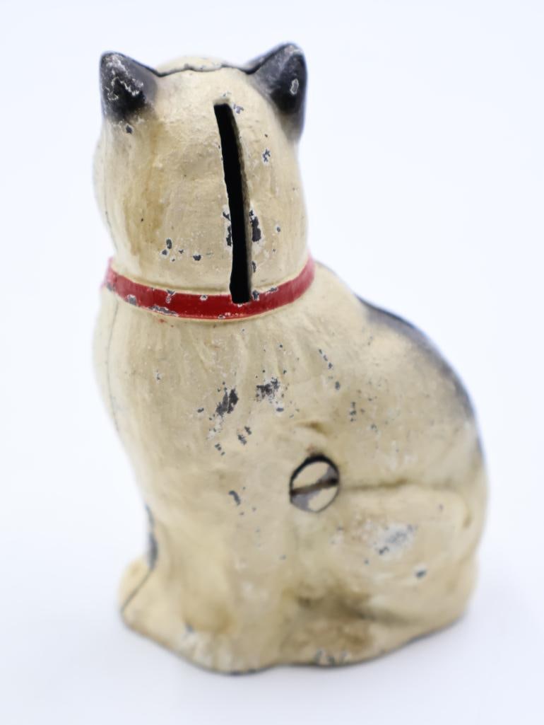 Antique RCA Nipper Dog and Cat Cast Iron Banks - 8