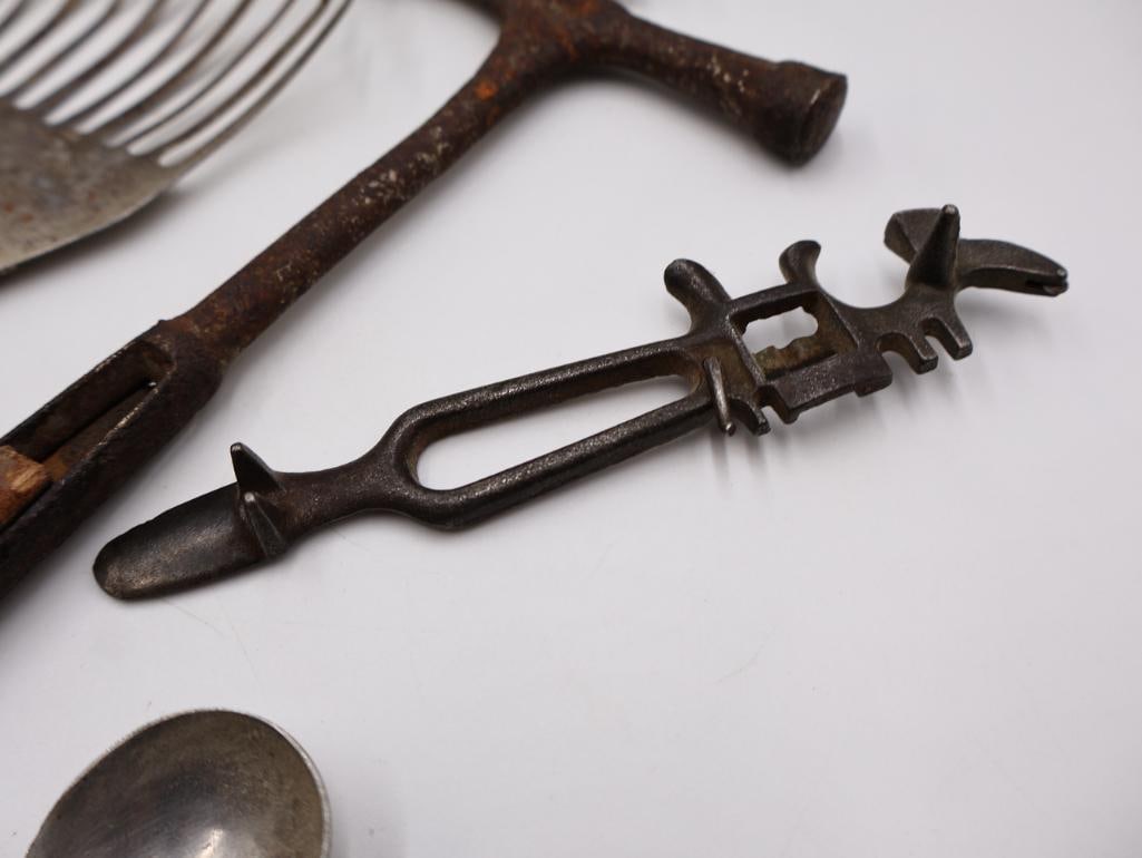 Large Collection of Antique Primitive Kitchen Gadgets and Utensils - 14