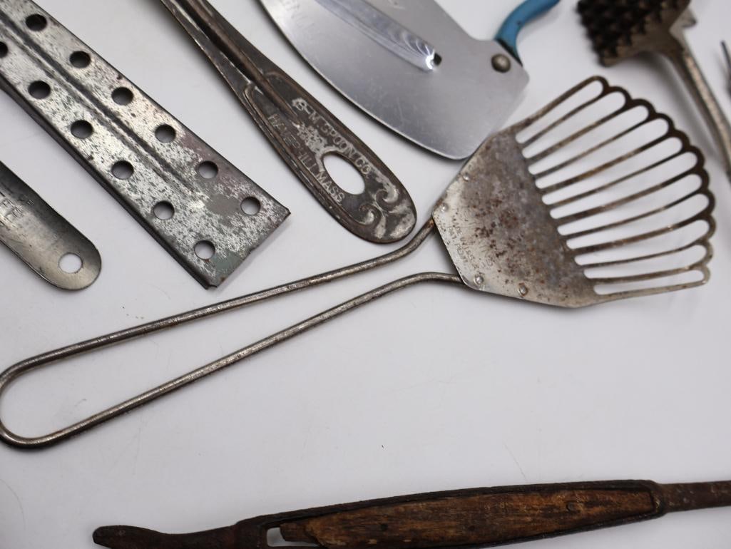 Large Collection of Antique Primitive Kitchen Gadgets and Utensils - 18