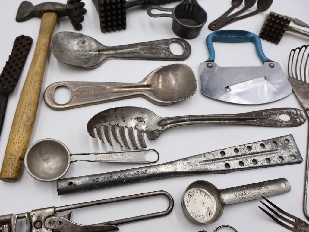 Large Collection of Antique Primitive Kitchen Gadgets and Utensils - 20