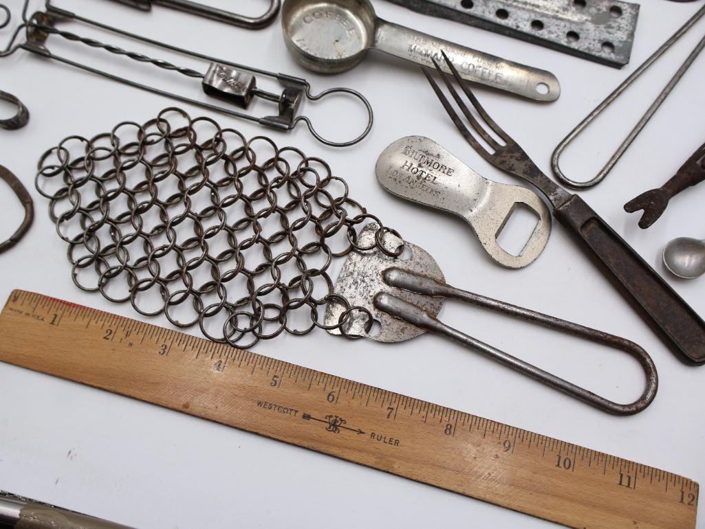 Large Collection of Antique Primitive Kitchen Gadgets and Utensils - 2