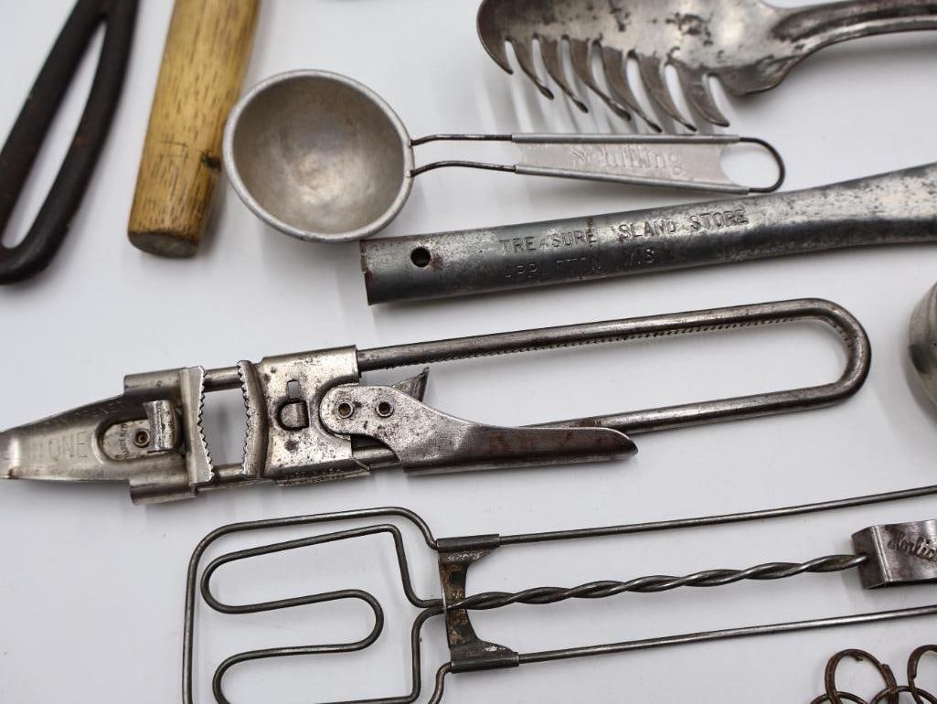Large Collection of Antique Primitive Kitchen Gadgets and Utensils - 8