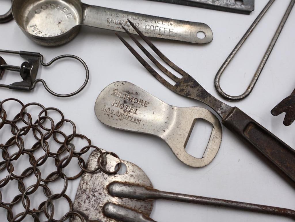 Large Collection of Antique Primitive Kitchen Gadgets and Utensils - 9