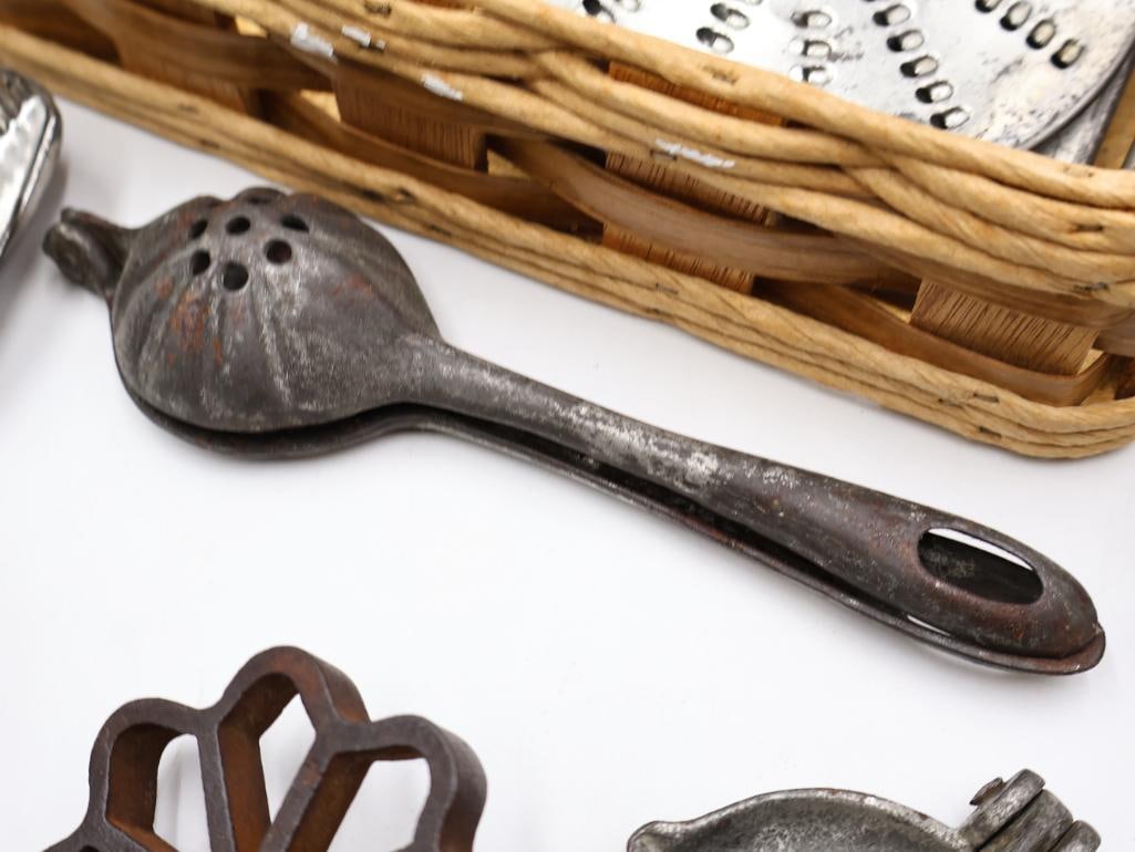 Antique Kitchen Graters, Juicers and Utensils Collection - 10