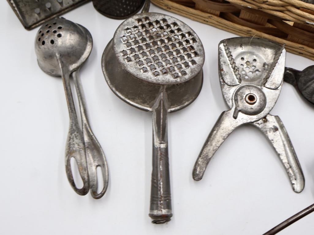 Antique Kitchen Graters, Juicers and Utensils Collection - 11