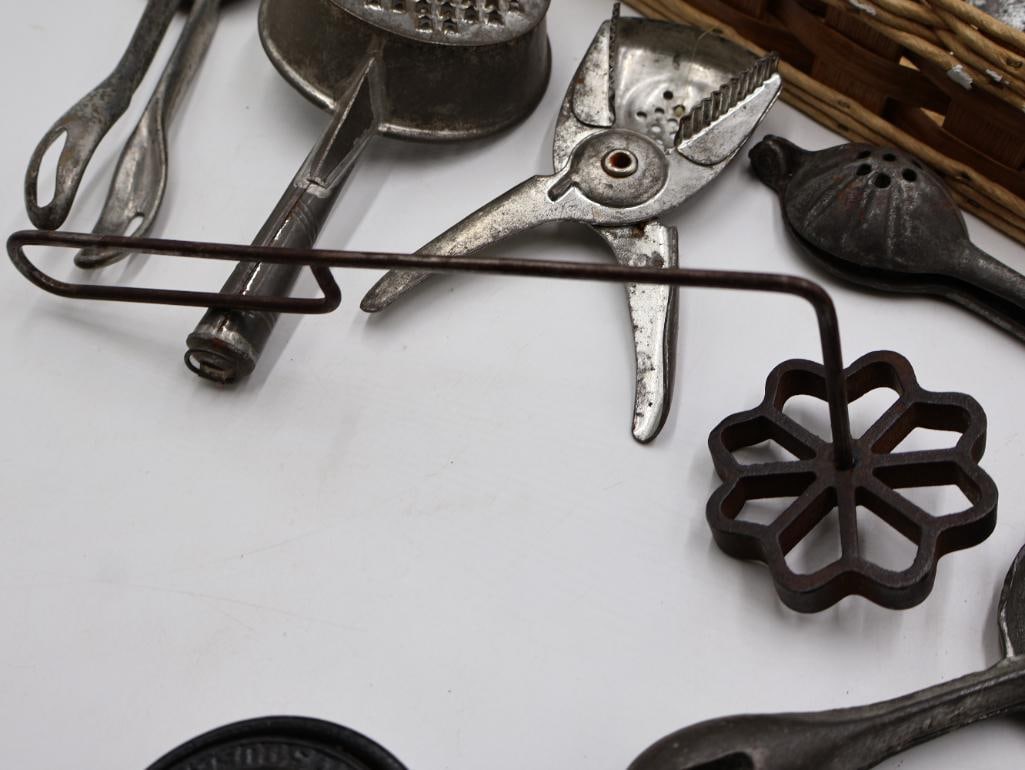 Antique Kitchen Graters, Juicers and Utensils Collection - 8
