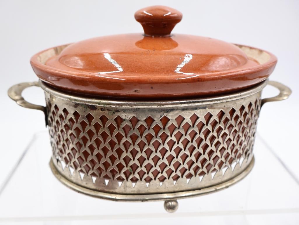Vintage Brown Glazed Stoneware Kitchen Crocks and Warmers - 16