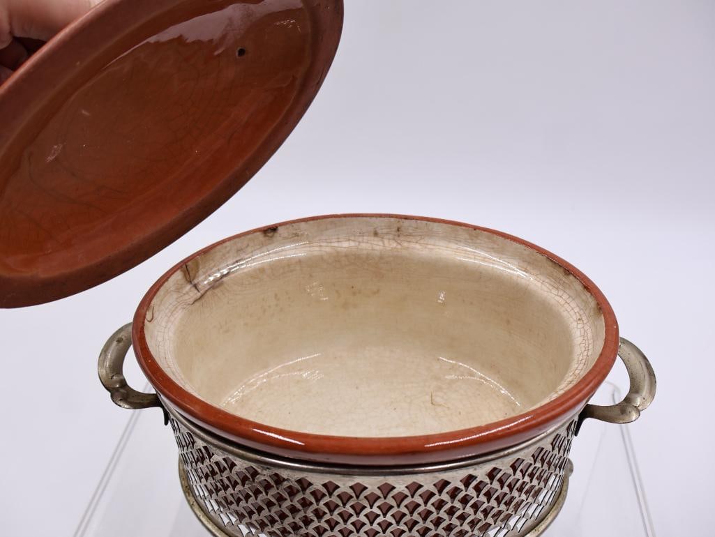 Vintage Brown Glazed Stoneware Kitchen Crocks and Warmers - 17