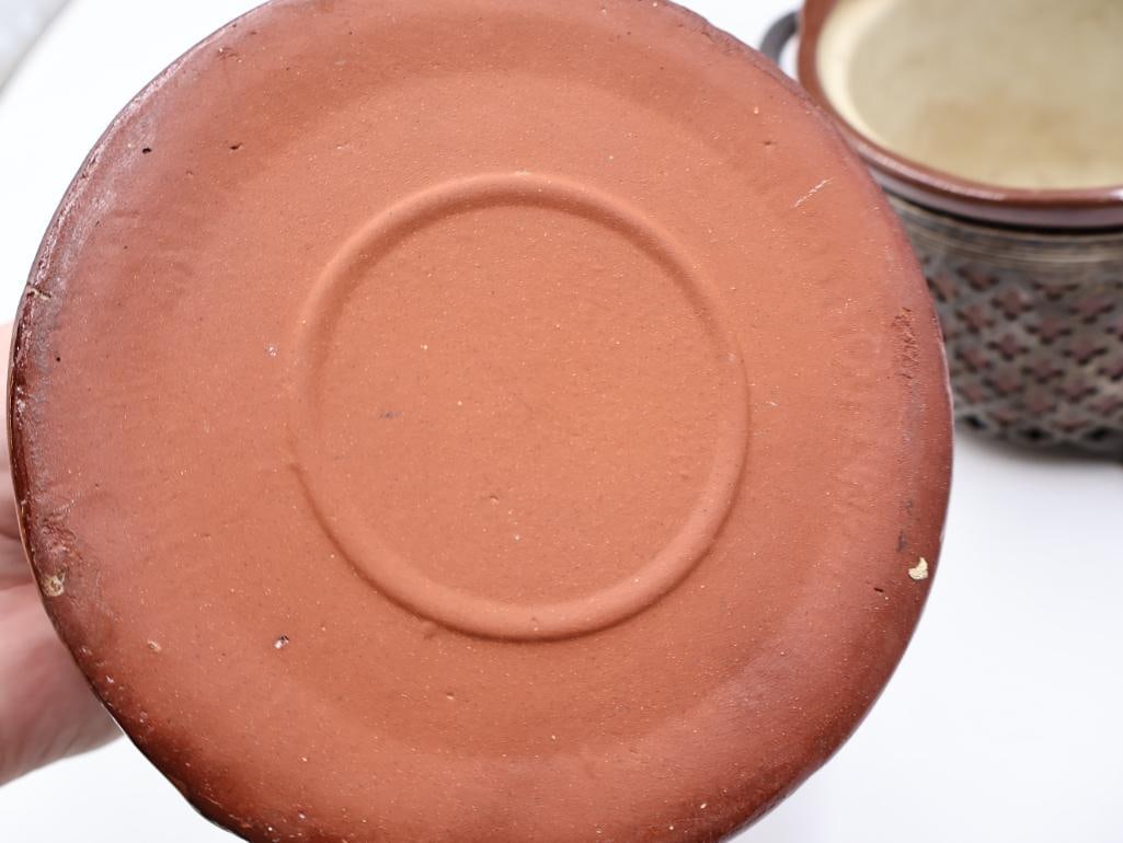 Vintage Brown Glazed Stoneware Kitchen Crocks and Warmers - 8