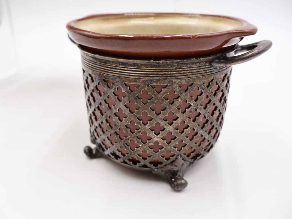 Vintage Brown Glazed Stoneware Kitchen Crocks and Warmers - 9
