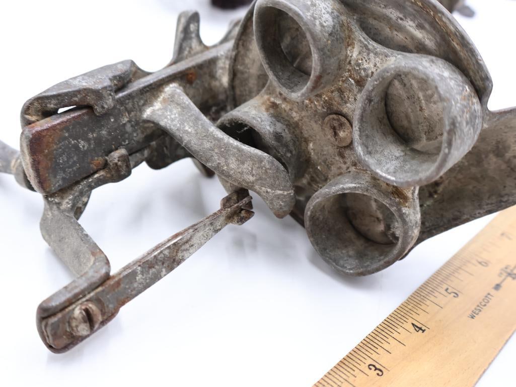 Collection of Antique Cast Iron Hand-Crank Kitchen Gadgets Apple Peeler, Slicers & More - 20