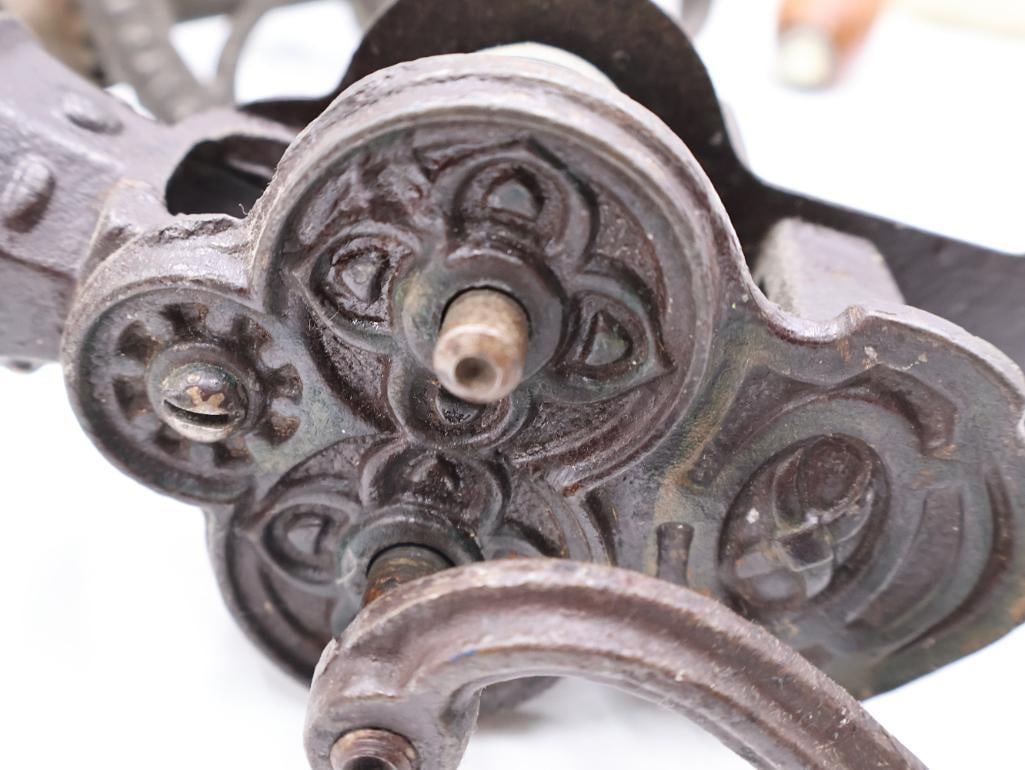 Collection of Antique Cast Iron Hand-Crank Kitchen Gadgets Apple Peeler, Slicers & More - 8