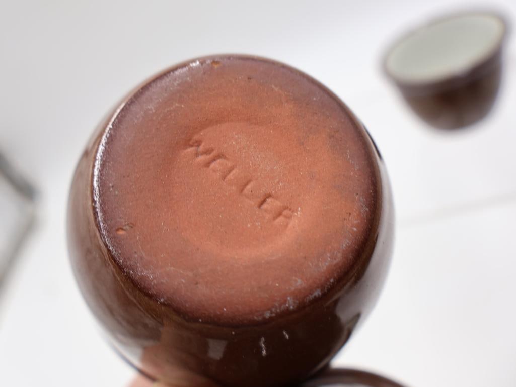 Antique Brown Glazed Stoneware Crocks, Custard Cups and Pottery - 18