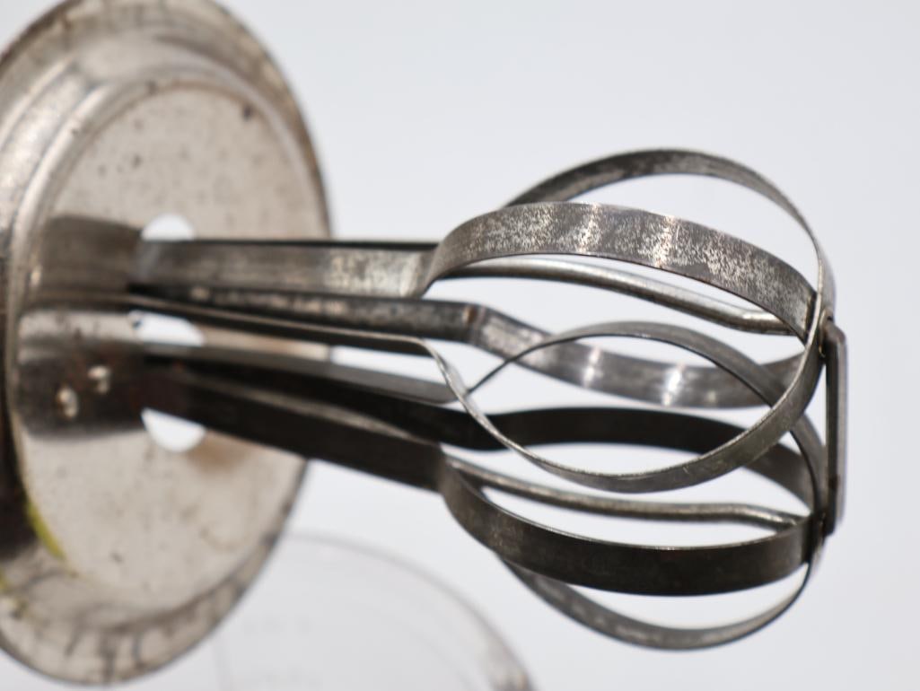 Vintage Hand-Crank Egg Beater with Glass Measuring Jar - 4