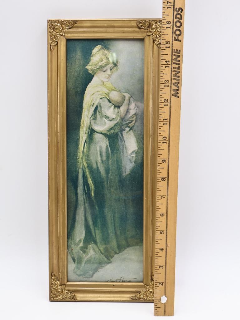 Antique Framed Mother and Child and Romantic Art Prints - 13