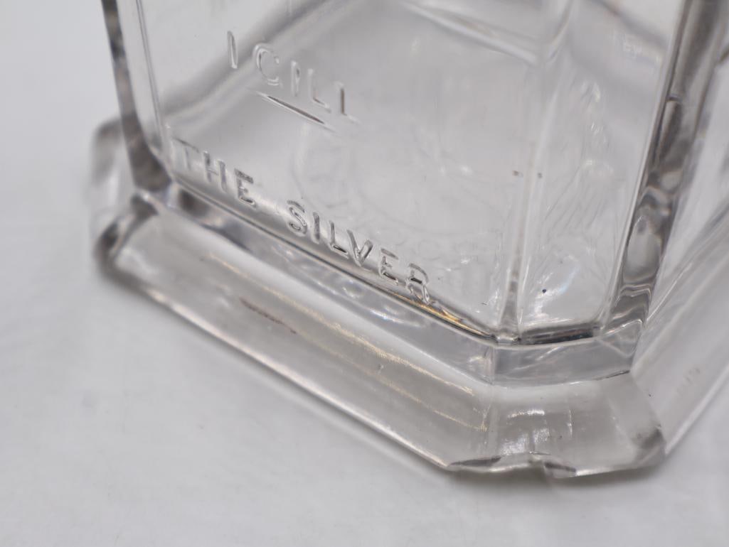 Antique Silvers Brooklyn Glass Hand-Crank Egg Beater / Mixer - 10