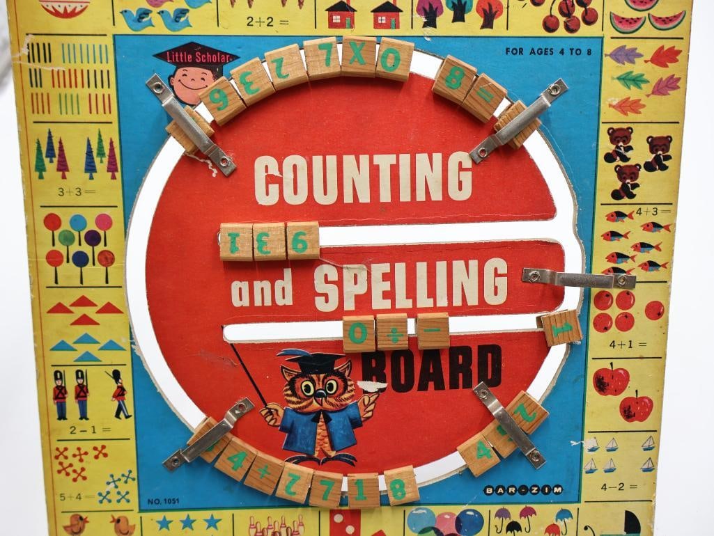 Antique Childrens Spelling and Counting Educational Boards - 19