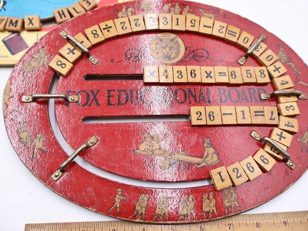 Antique Childrens Spelling and Counting Educational Boards - 5