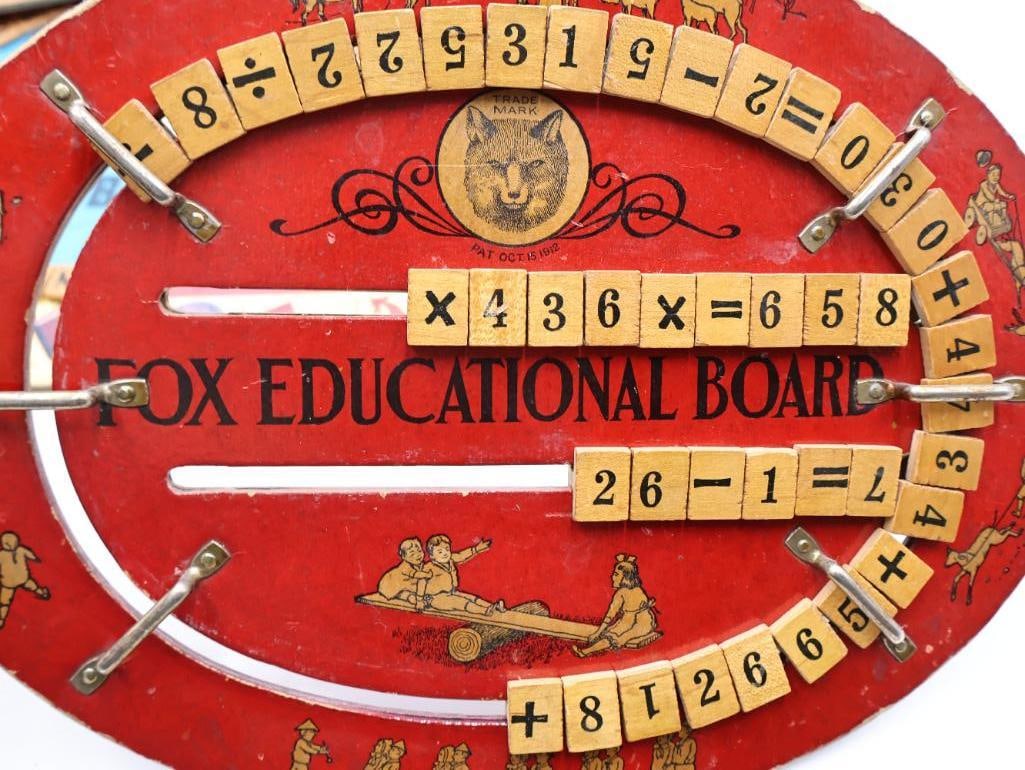 Antique Childrens Spelling and Counting Educational Boards - 6