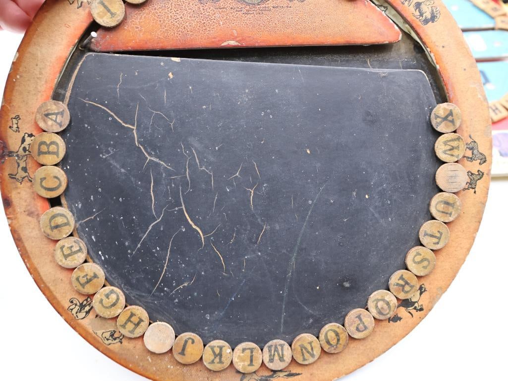 Antique Childrens Spelling and Counting Educational Boards - 9