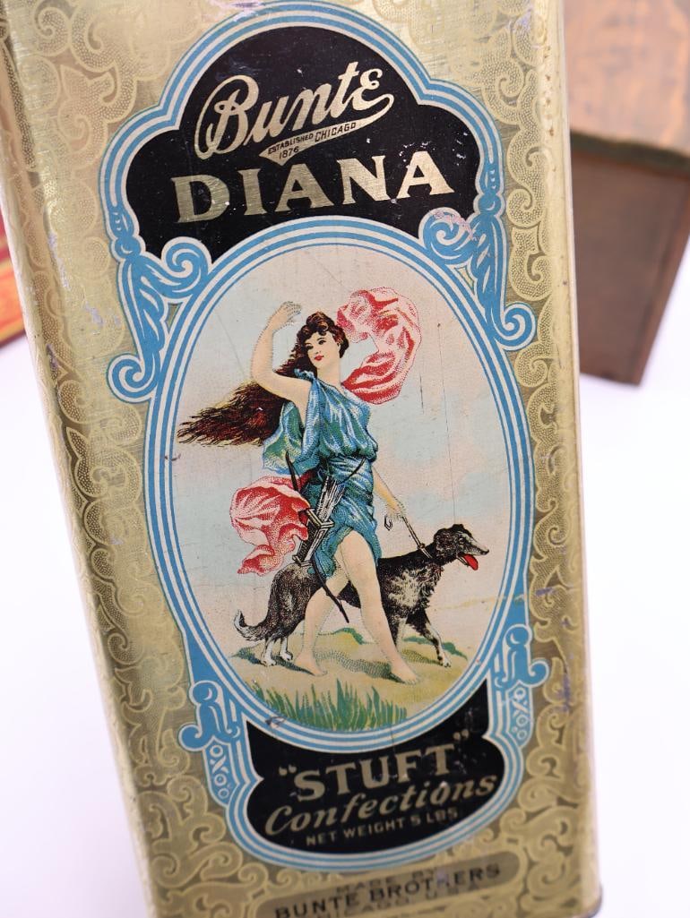 Vintage Advertising Tins, Bunte Diana Candy Tin and Kitchen Collectibles - 9