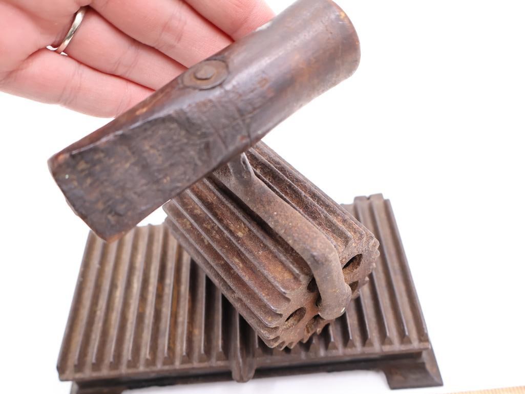 Antique Cast Iron Fluting and Pleating Irons - 10