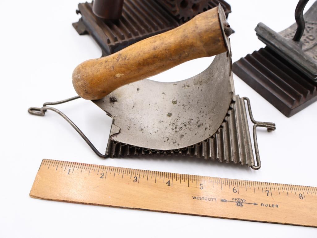 Antique Cast Iron Fluting and Pleating Irons - 2