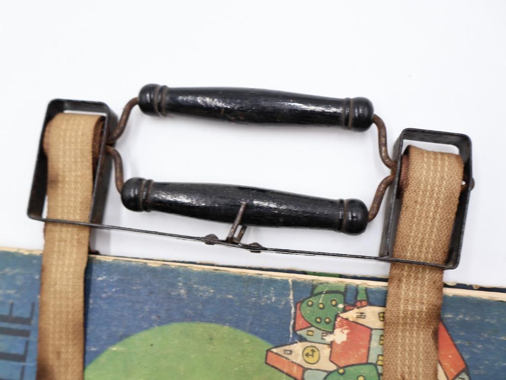 Antique Child's School Book Carriers and Blackboard Abacus Slate - 10