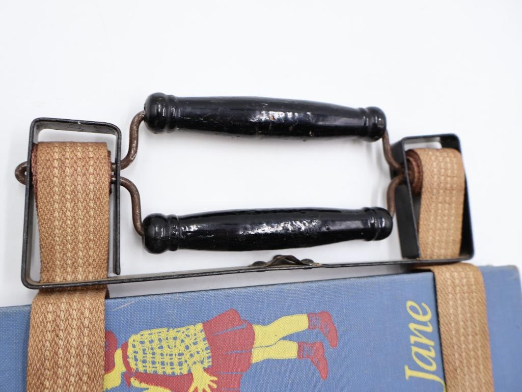 Antique Child's School Book Carriers and Blackboard Abacus Slate - 6