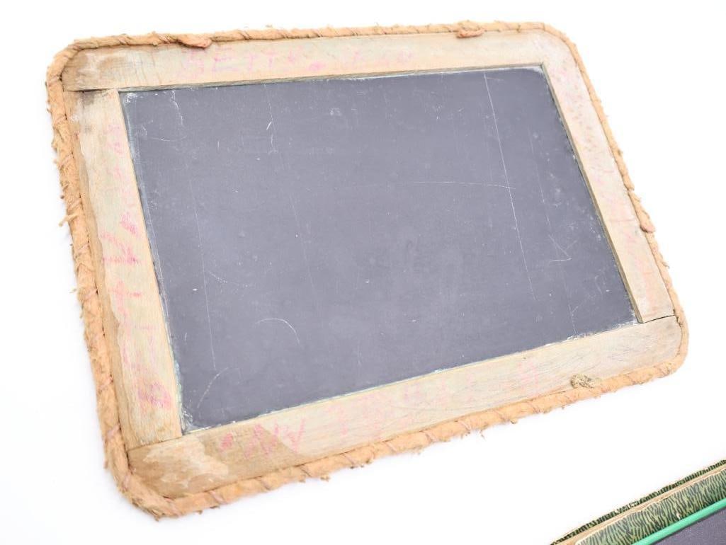 Antique Child's School Book Carriers and Blackboard Slate - 10