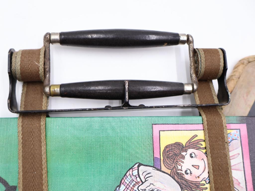 Antique Child's School Book Carriers and Blackboard Slate - 7
